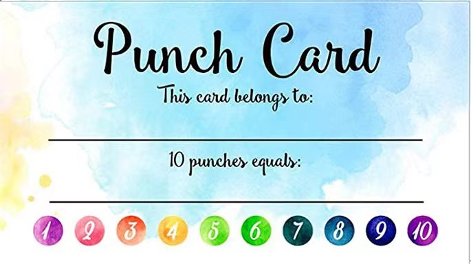 Student Punch Cards for Classroom rewards