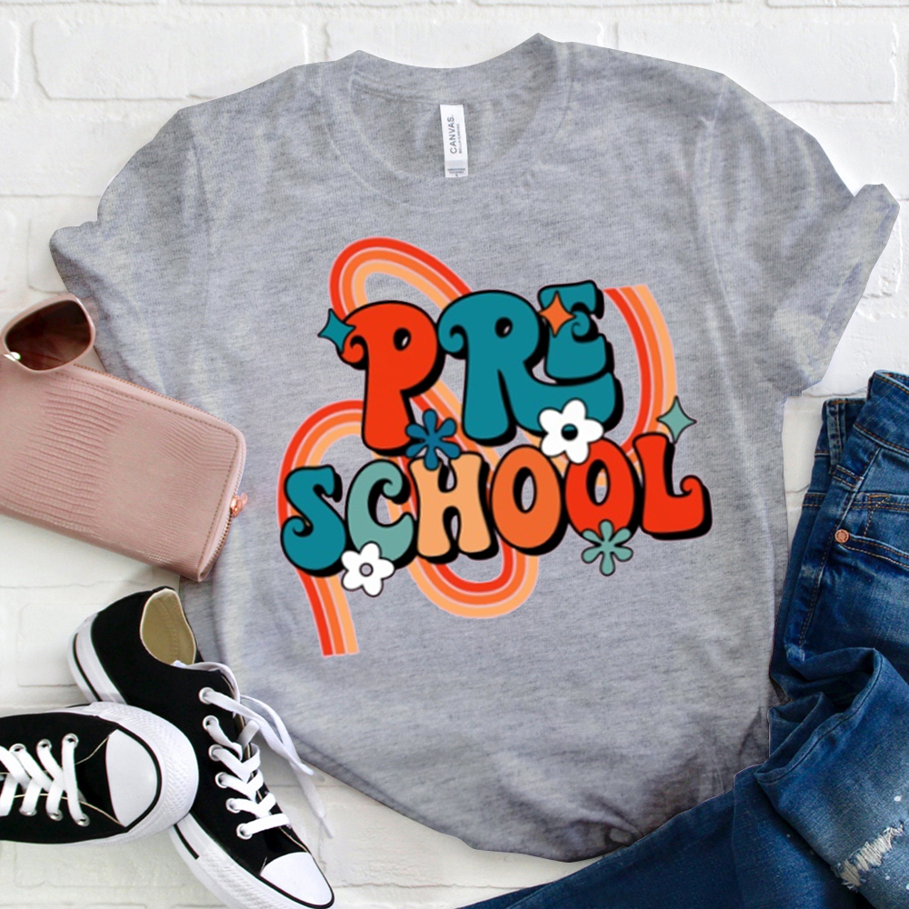 Personalized Preschool Colorful Stripes T-Shirt