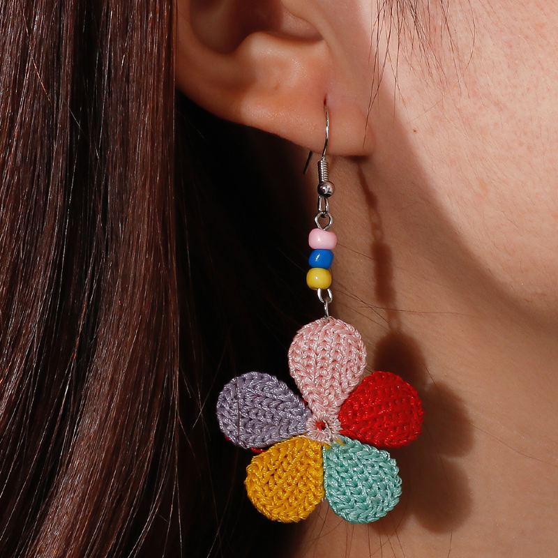 Flower Decor Drop Earrings
