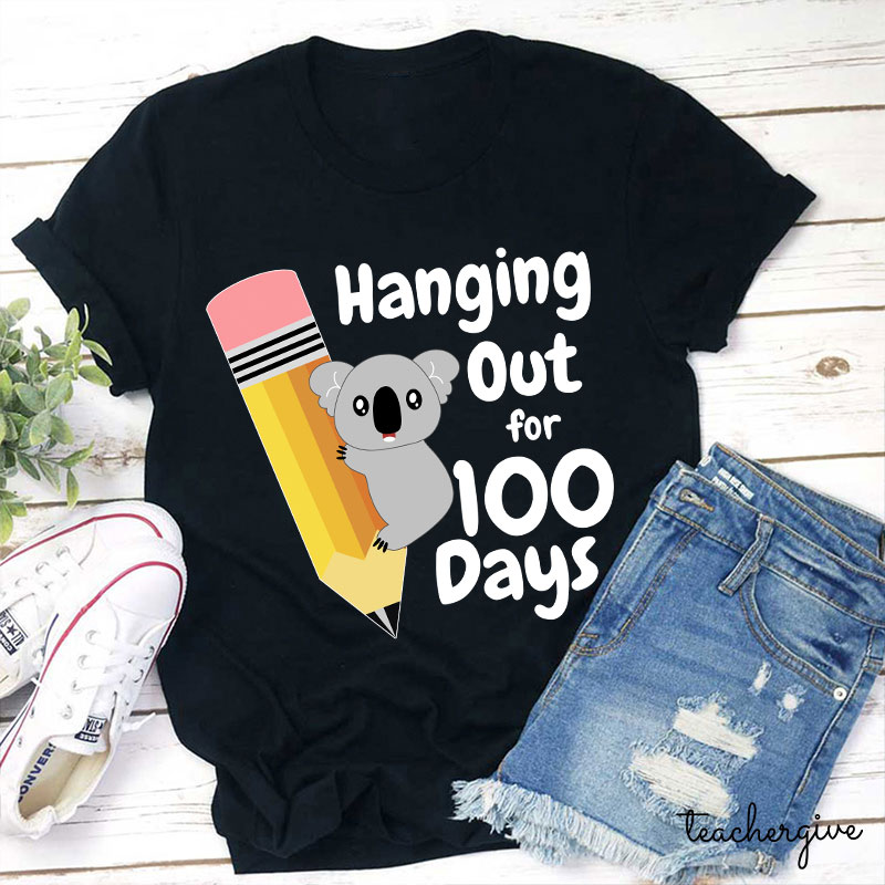 Koala Hanging Out For 100 Days Teacher T-Shirt