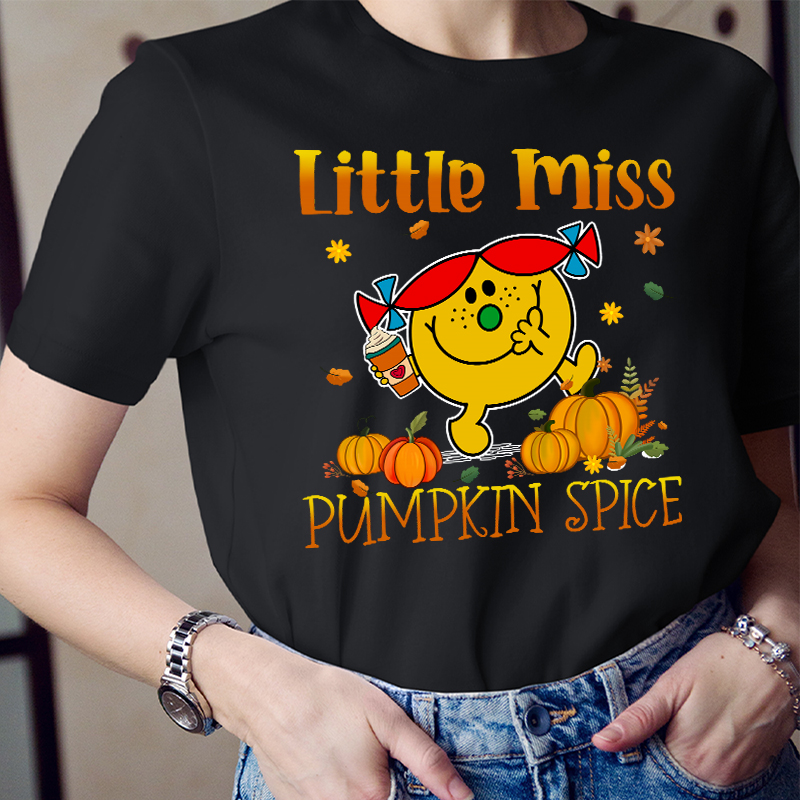 Little Miss With Her Pumpkin Spice Latte T-Shirt