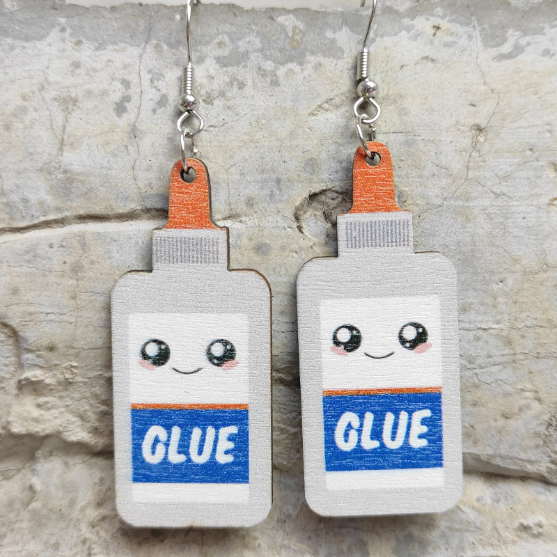 I Can Stick To Everything Teacher Wooden Earrings