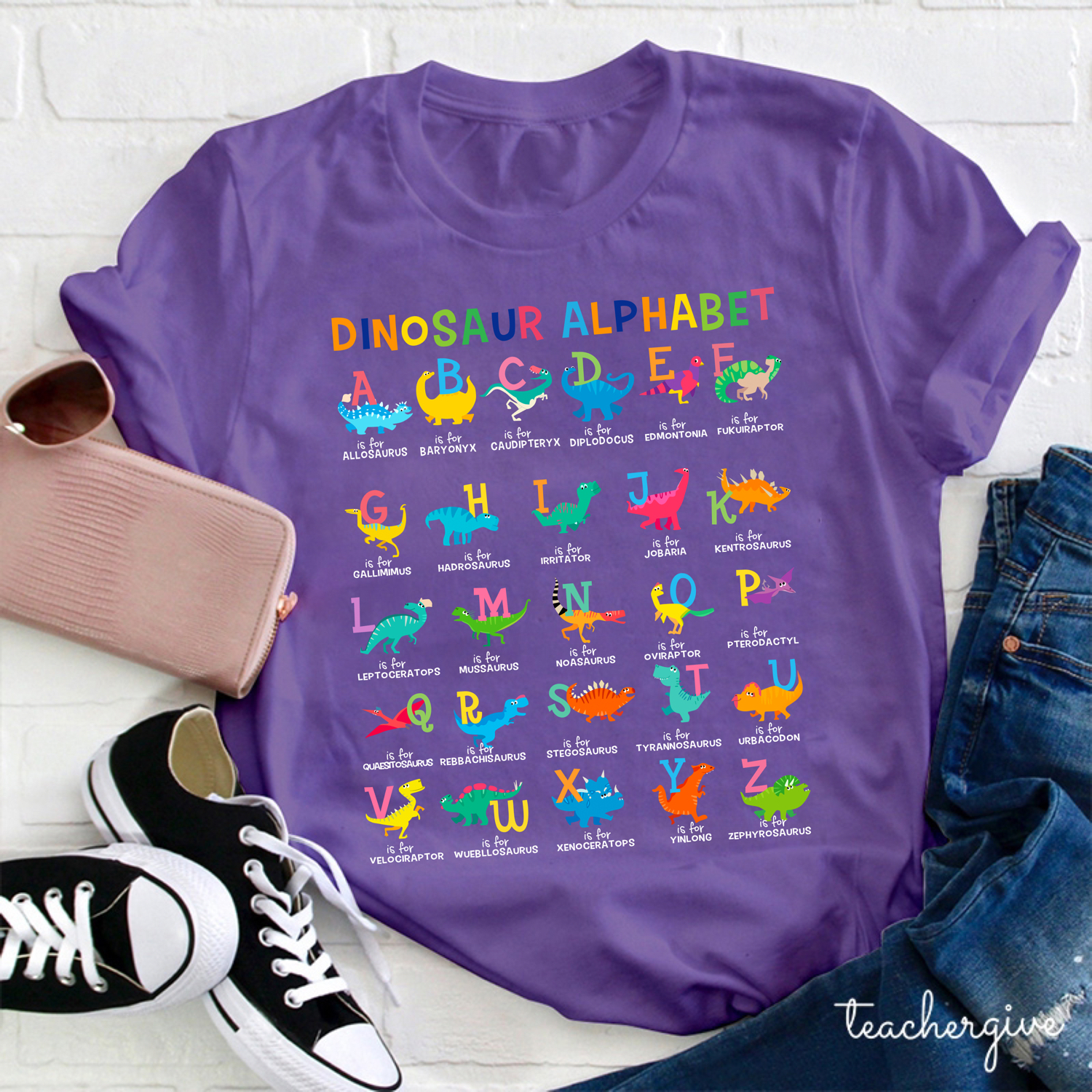 Dinosaur Alphabet Teacher T-Shirt