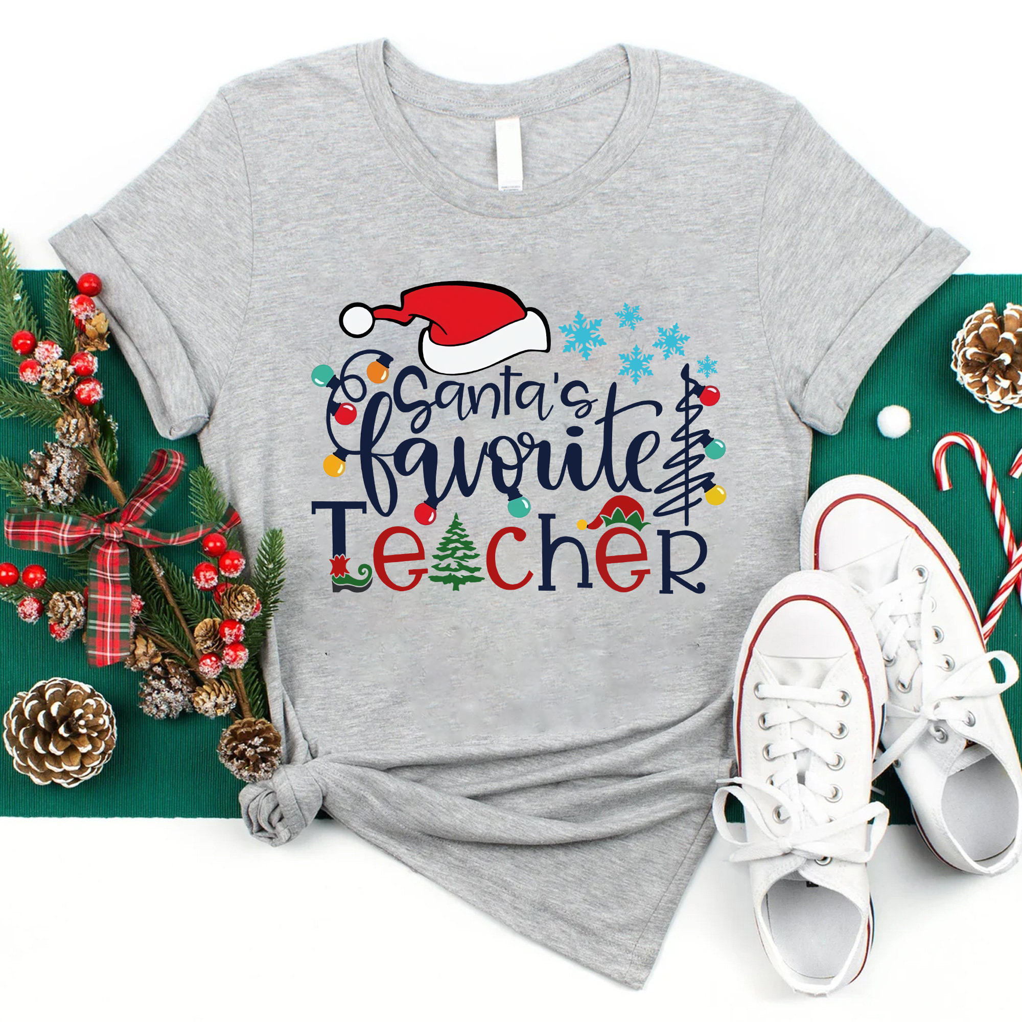 Santa's Favorite Teacher Teacher T-Shirt