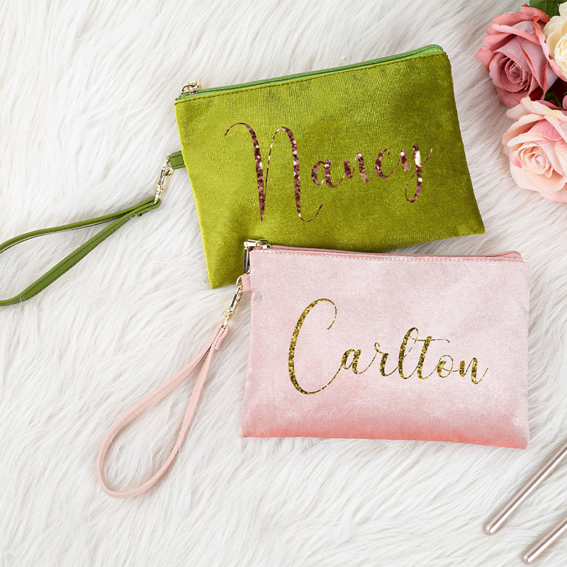 Personalized Velvet Makeup Bag