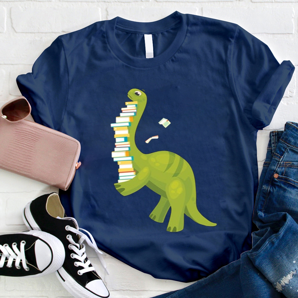 Book Dinosaur Heavy Knowledge Teacher T-Shirt
