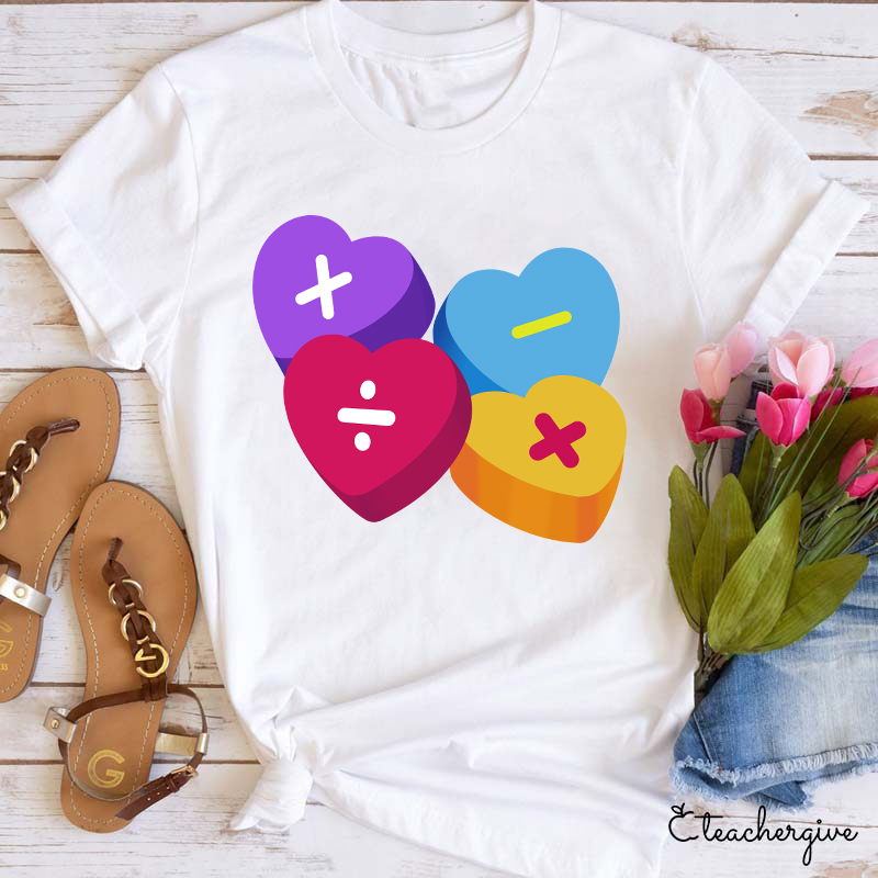 Heart Of Math Teacher T-Shirt
