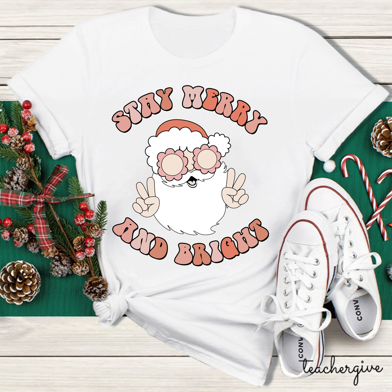 Stay Merry And Bright Teacher T-Shirt