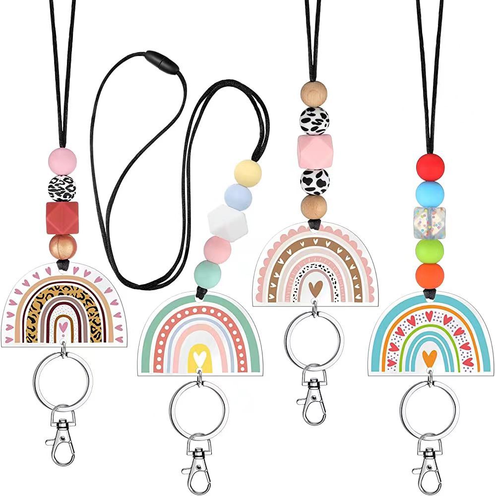Rainbow Beading Teacher Lanyard