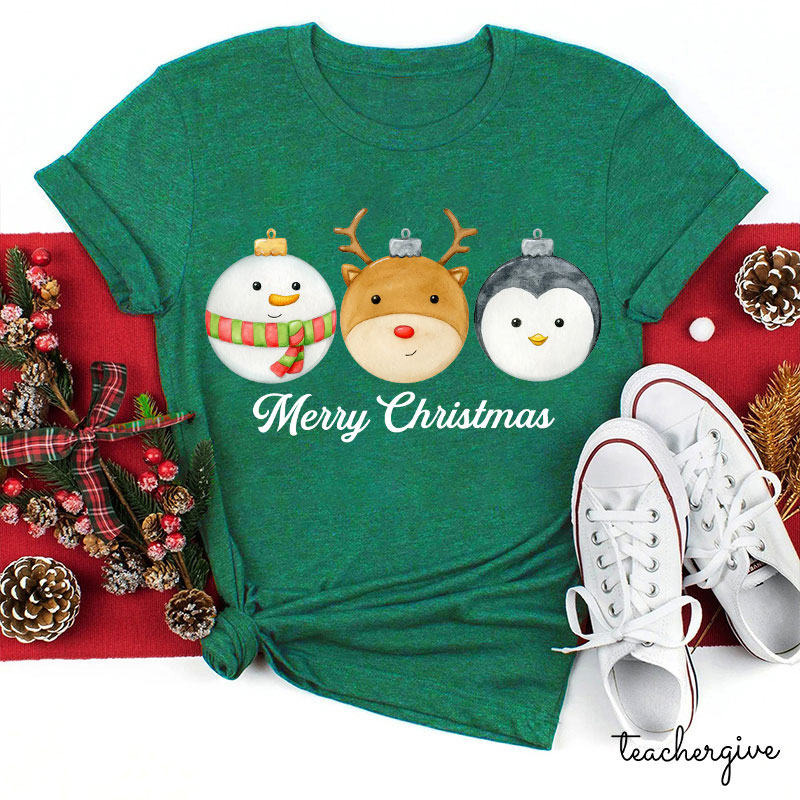 Merry Christmas Friends Together Teacher T-Shirt