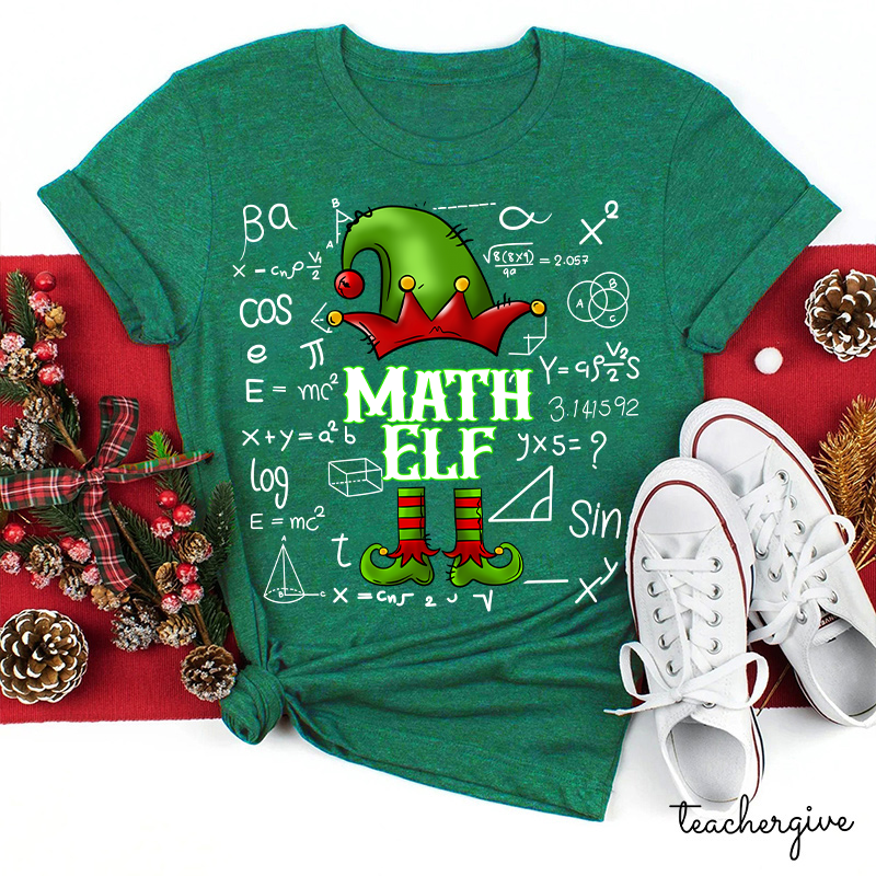 Christmas Math Elf Teacher T-Shirt