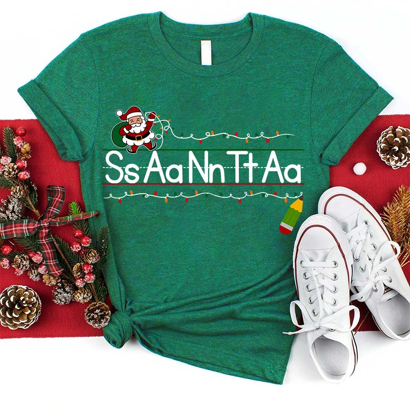 Read After Me S A N T A Teacher T-Shirt
