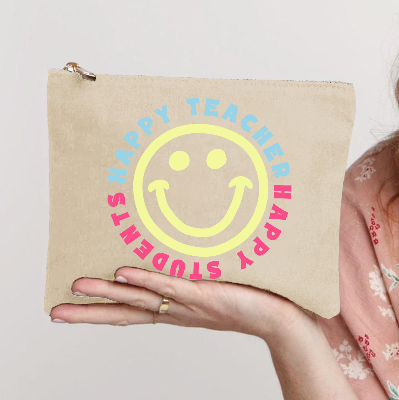 Happy Teacher Happy Students Teacher Makeup Bag