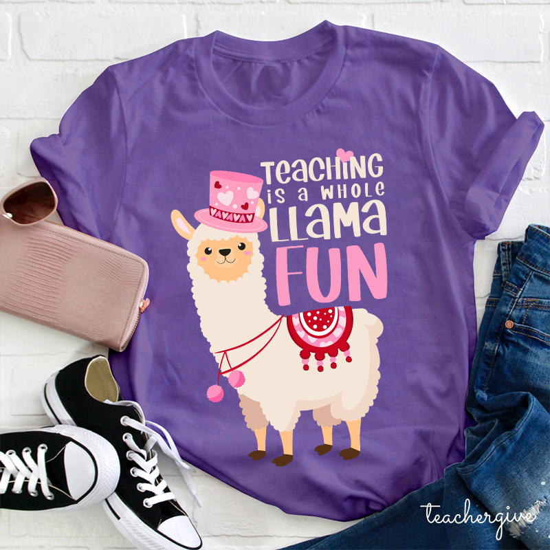 Teaching Is A Whole Llama Fun Teacher T-Shirt