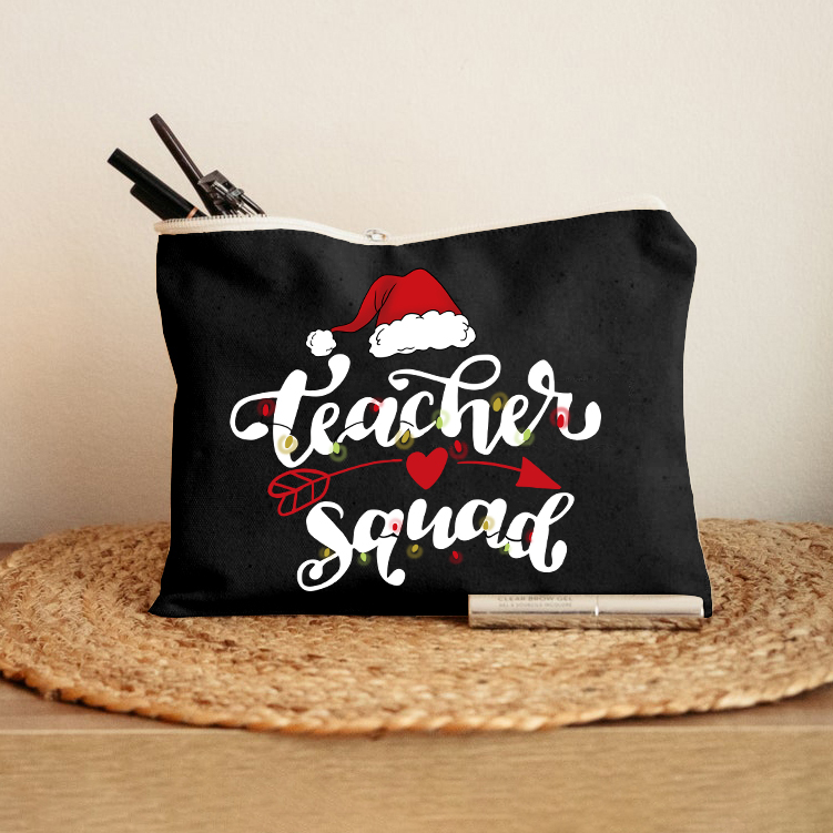 Christmas Teachers Squad Makeup Bag
