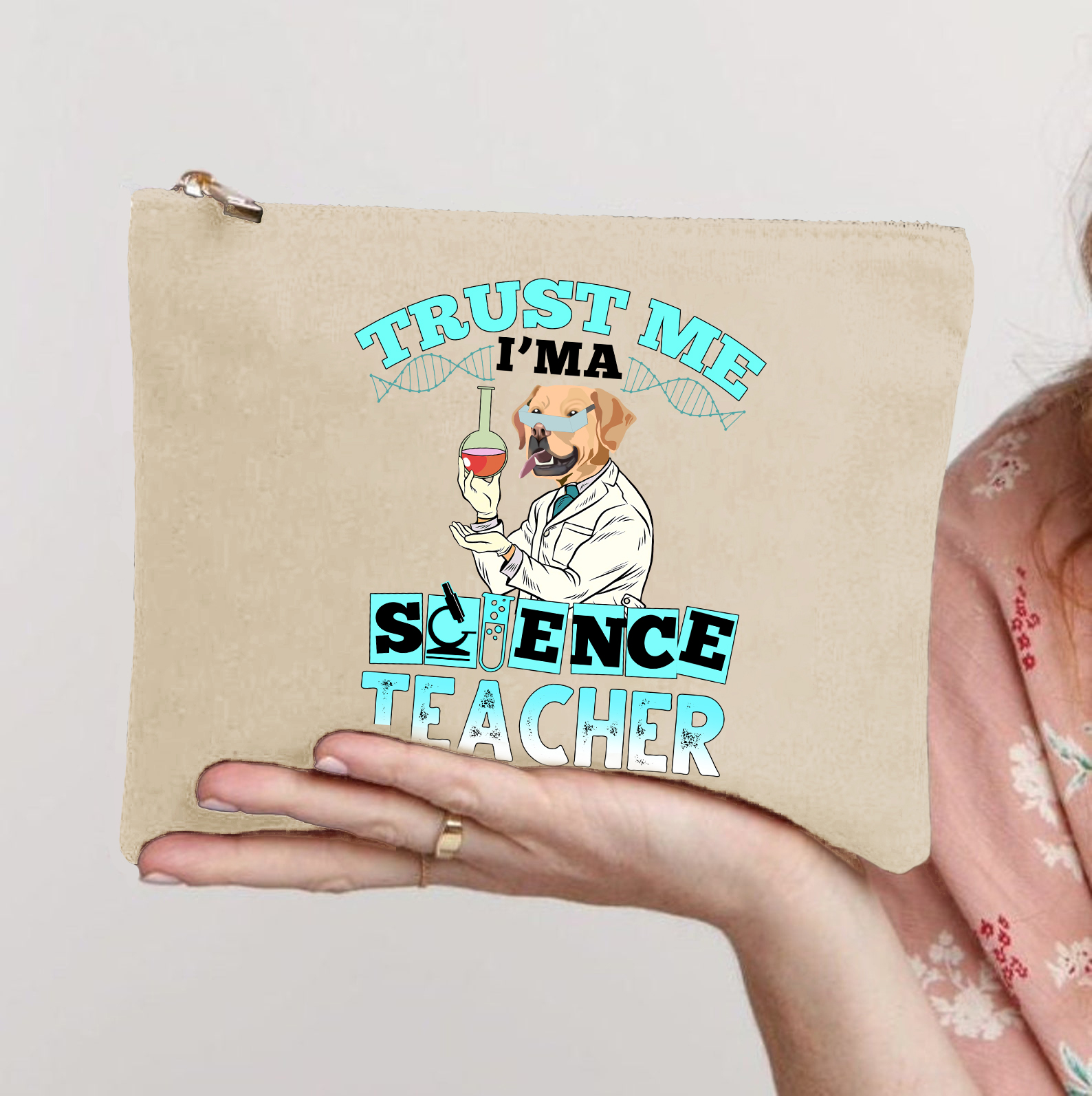 Trust Me I'm A Science Teacher Makeup Bag