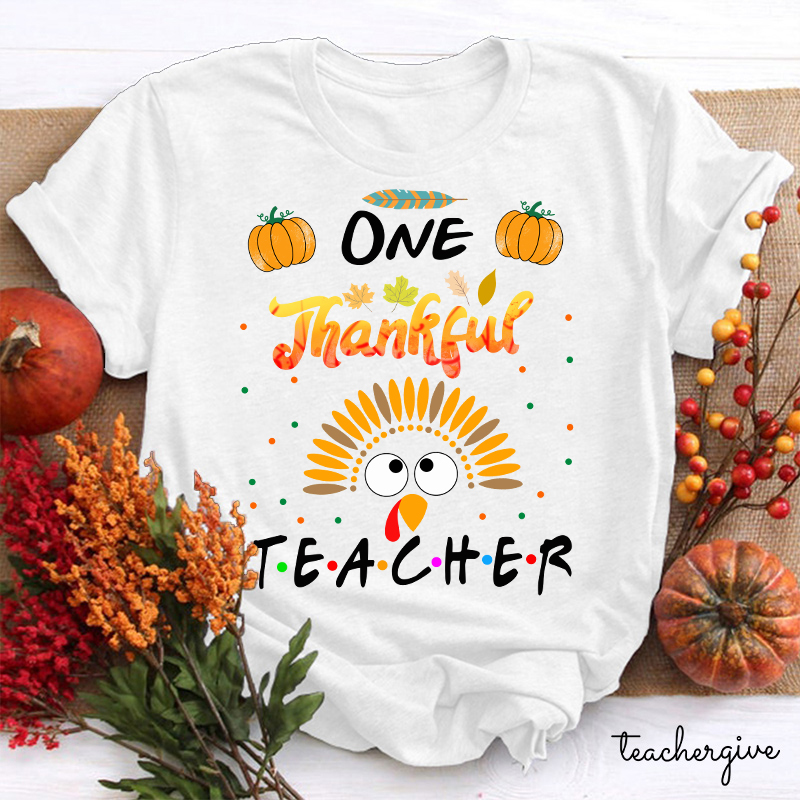 One Thankful Teacher Turkey Teacher T-Shirt