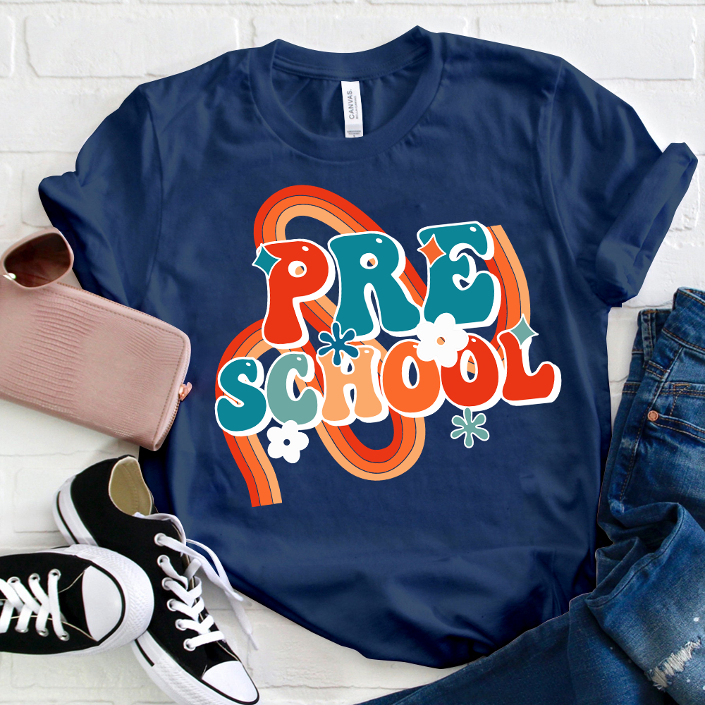 Personalized Preschool Colorful Stripes T-Shirt