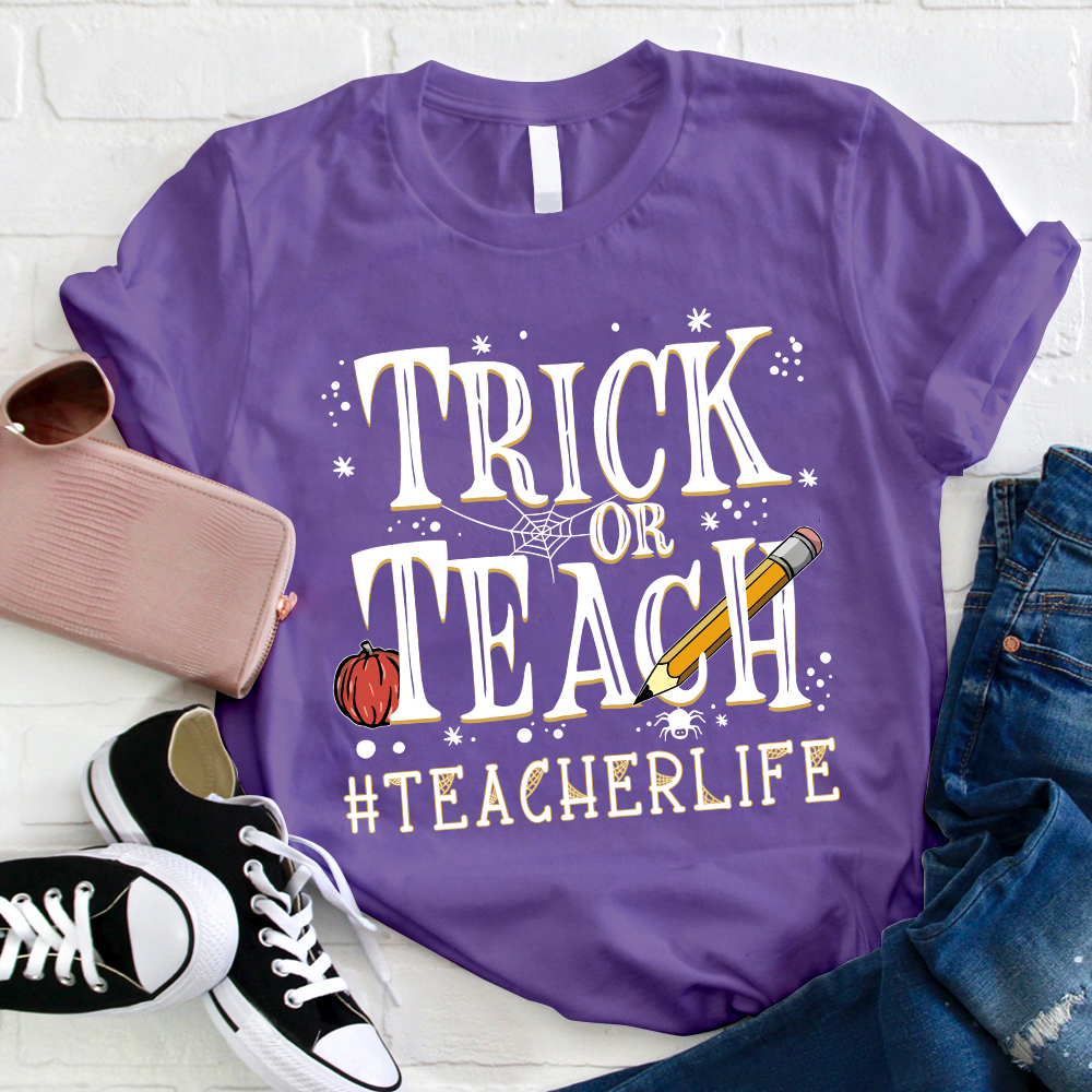 Trick Or Teach Halloween Spider T-Shirt
