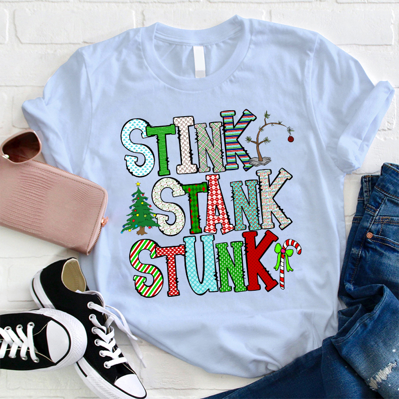 Stink Stank Stunk Candy Canes Teacher T-Shirt