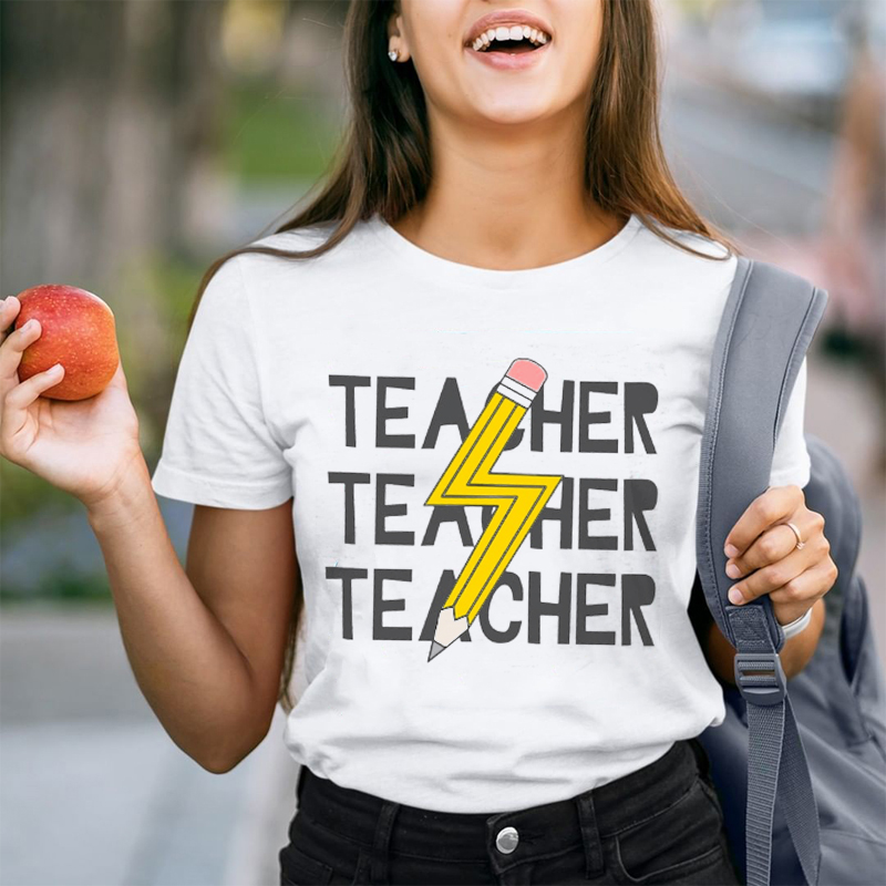 Teacher Pencil Lightning  T-Shirt