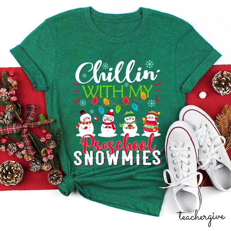 Personalized Chillin With My Snowmies Teacher T-Shirt