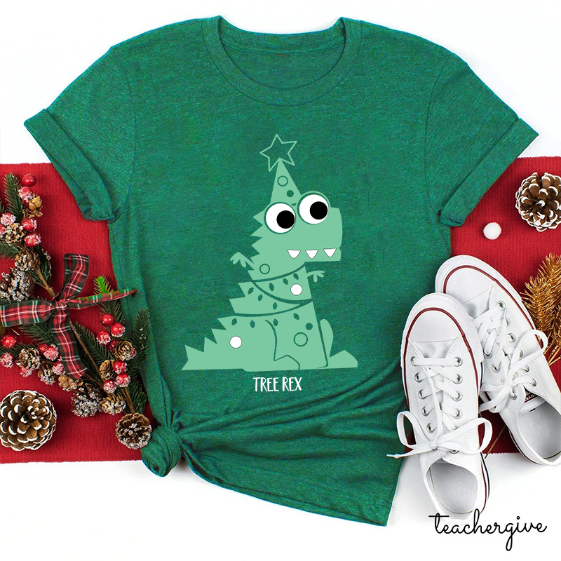 Tree Rex Christmas Teacher T-Shirt