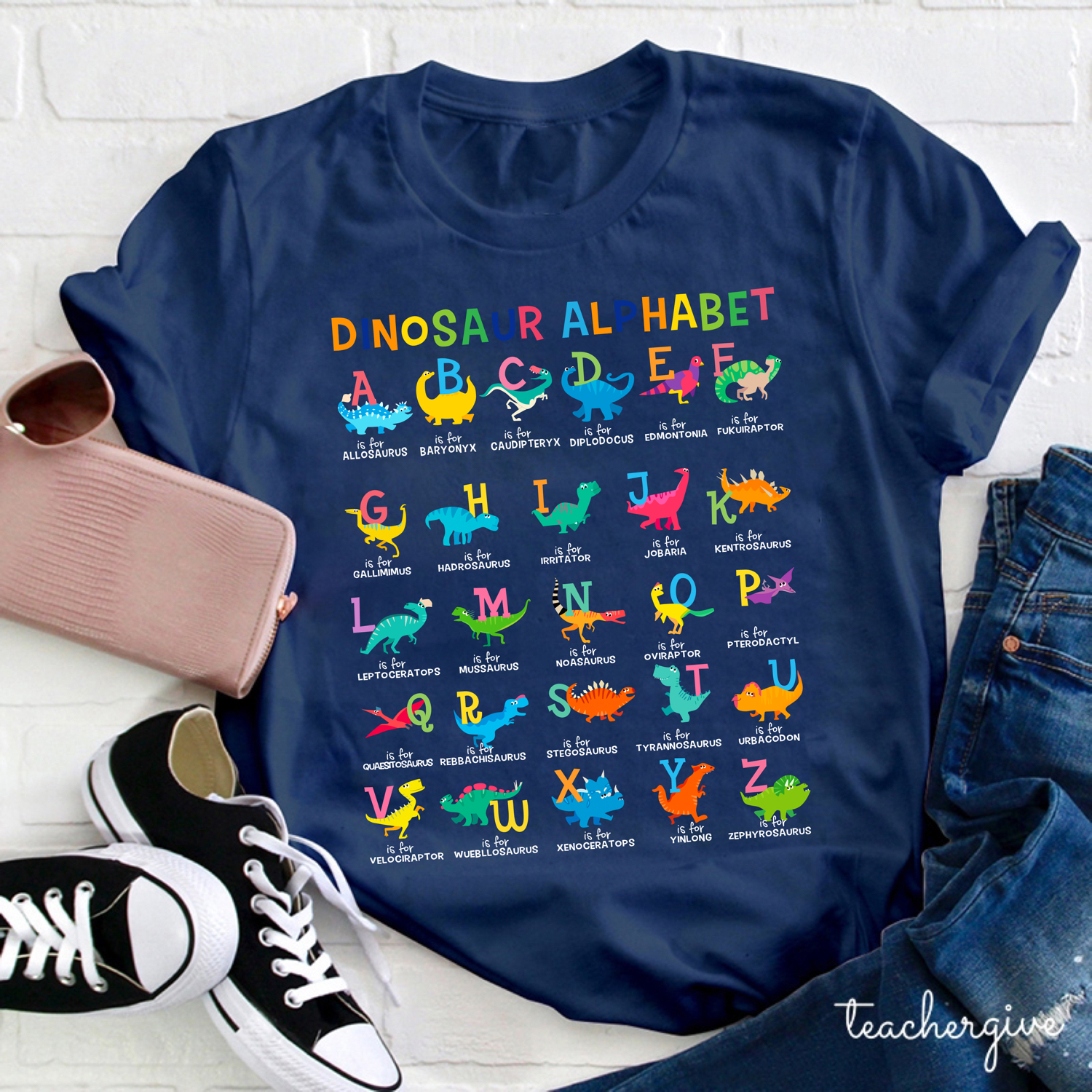 Dinosaur Alphabet Teacher T-Shirt