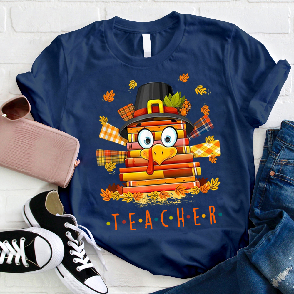 A Book Turkey Gentleman Teacher T-Shirt