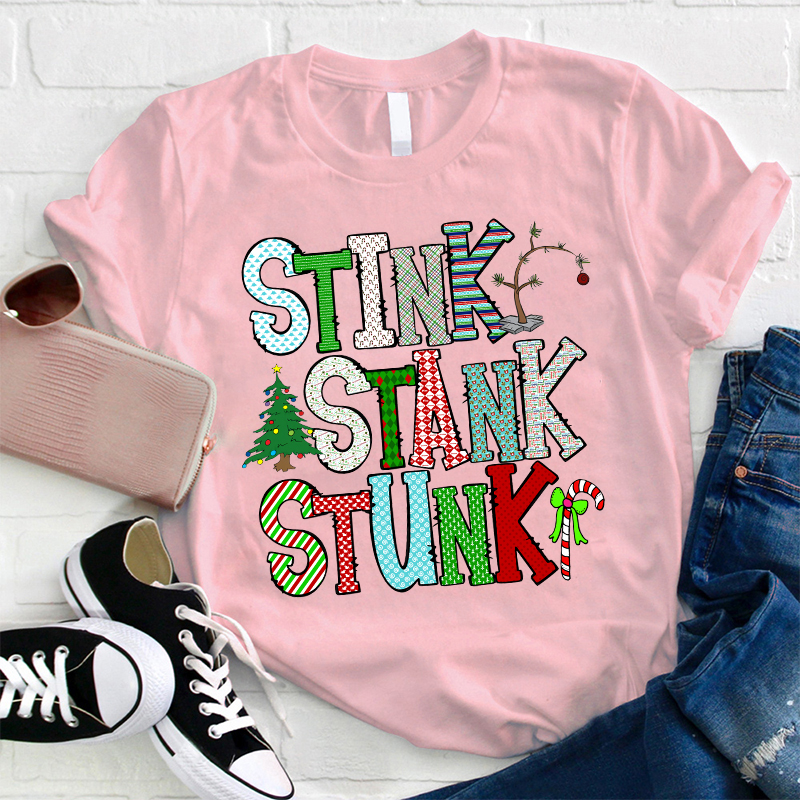 Stink Stank Stunk Candy Canes Teacher T-Shirt