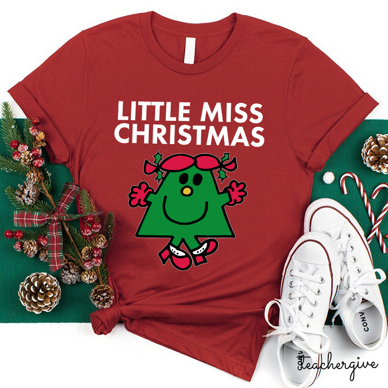 Little Miss Christmas Teacher T-Shirt