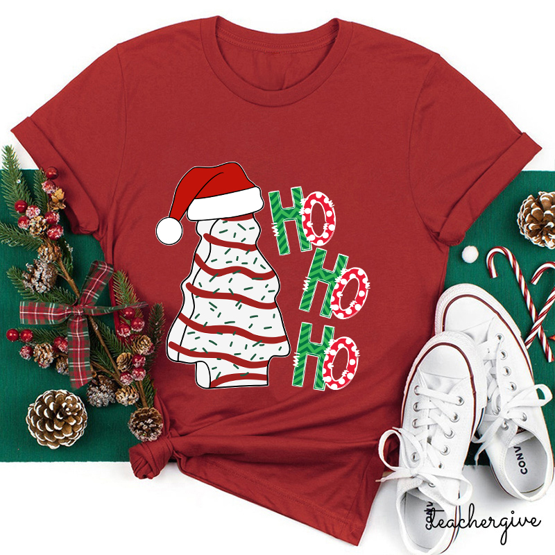 Ho Ho Ho Santa Claus Is Coming Teacher T-Shirt