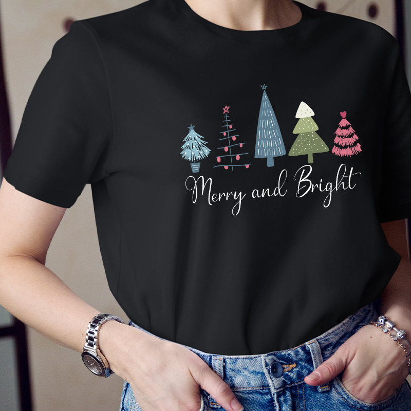 Merry And Bright Teacher T-Shirt