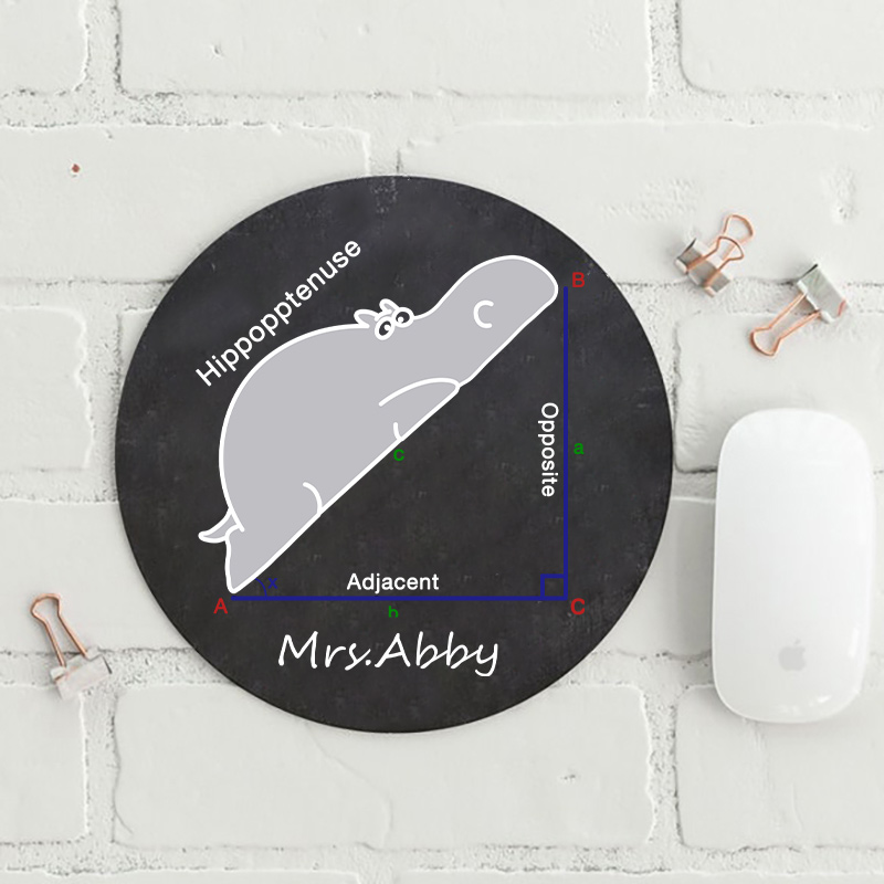 Personalized Hippopotenuse Round Mouse Pad