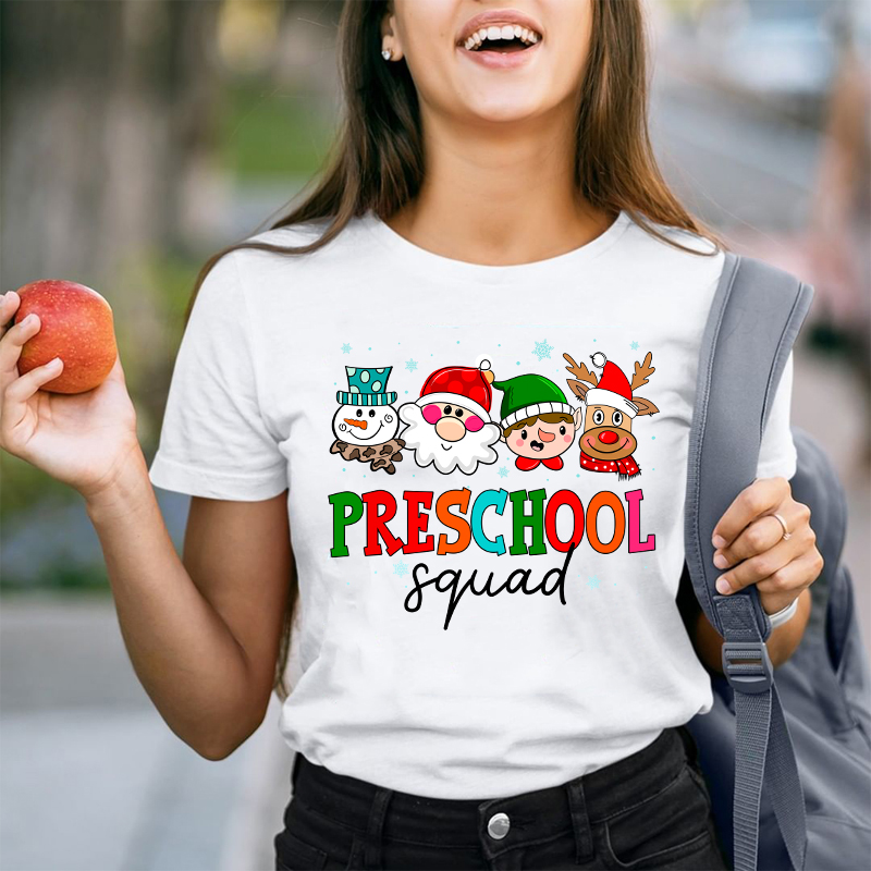 Personalized Christmas Crew Teacher T-Shirt