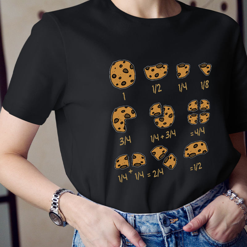 Cookie Fractional Numbers Math Teacher T-Shirt