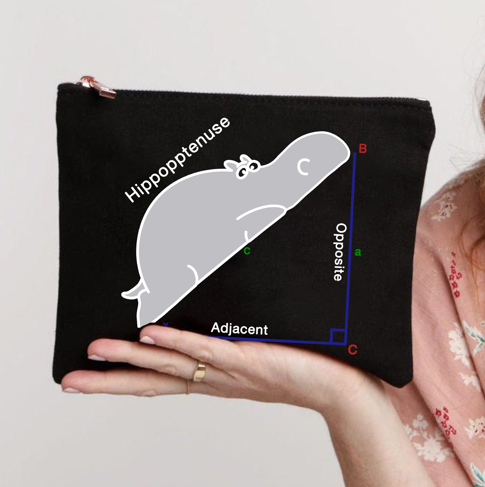 Hippopotenuse Makeup Bag