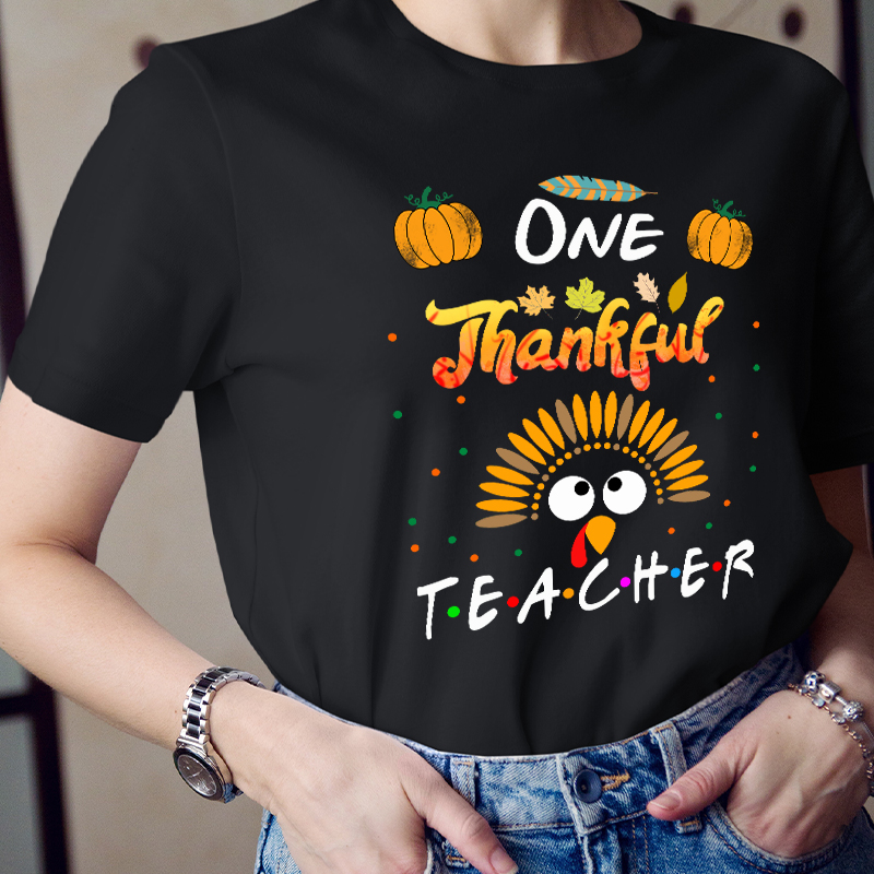 One Thankful Teacher Turkey Teacher T-Shirt