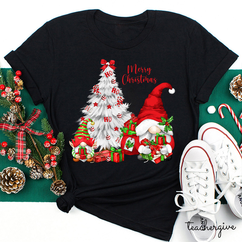 Ho Ho Ho Red Merry Christmas Teacher T-Shirt