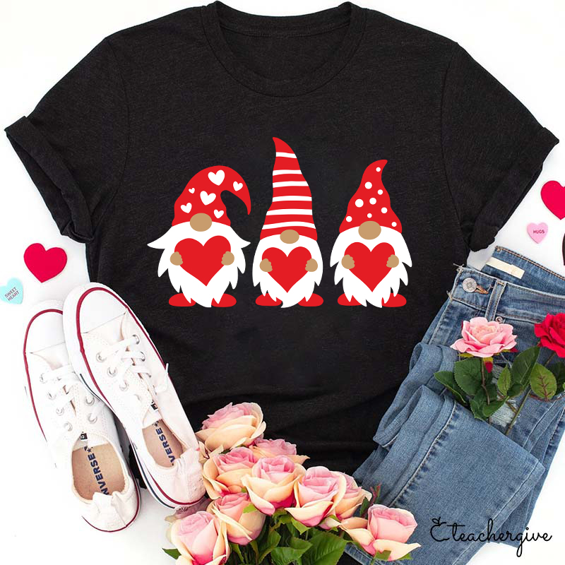 Three Love Gnomes Teacher T-Shirt