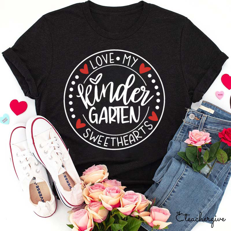 Personalized Grade Love My Kinderagrten Sweethearts Teacher T-Shirt
