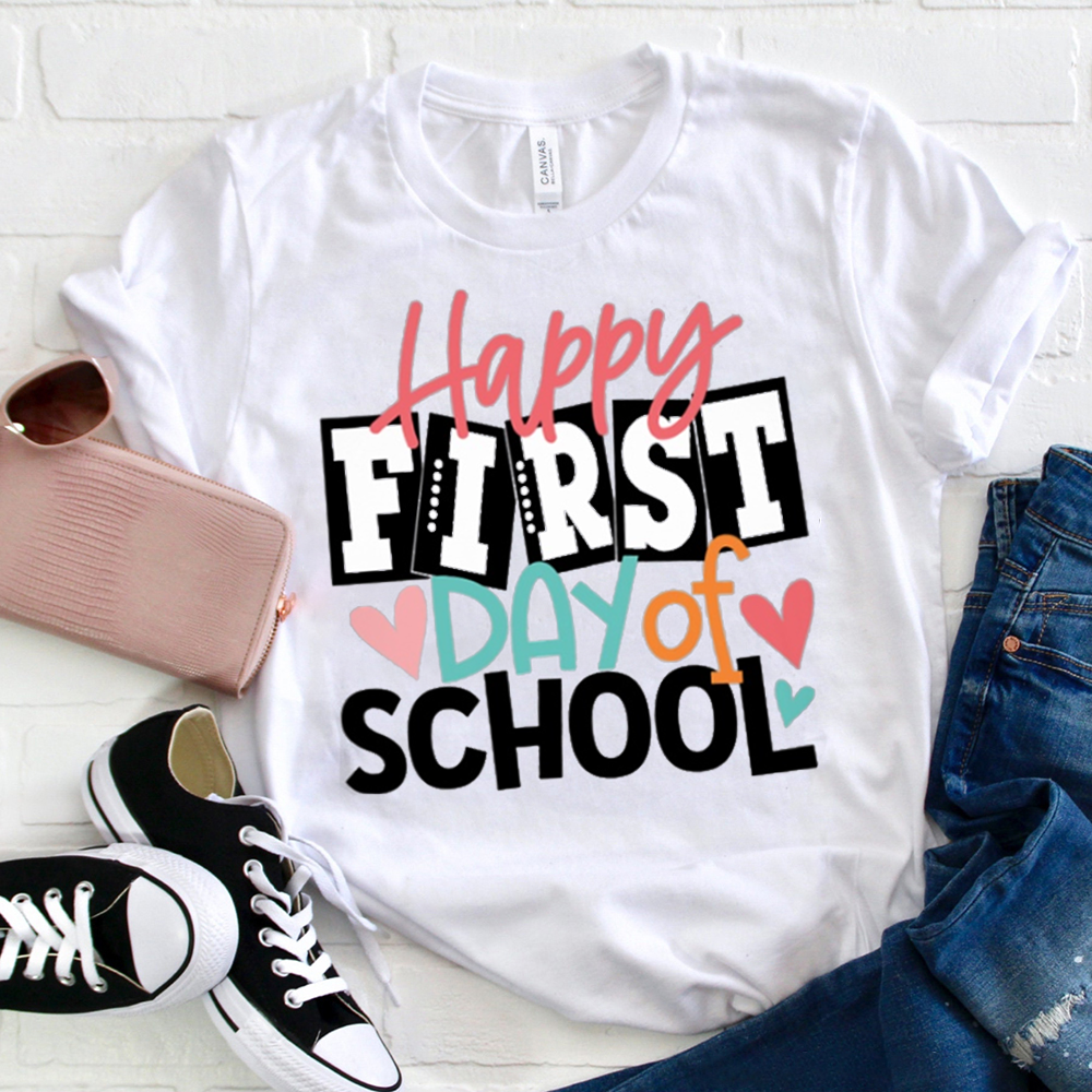 Happy First Day Of School Heart T-Shirt Sale-Teachersgram