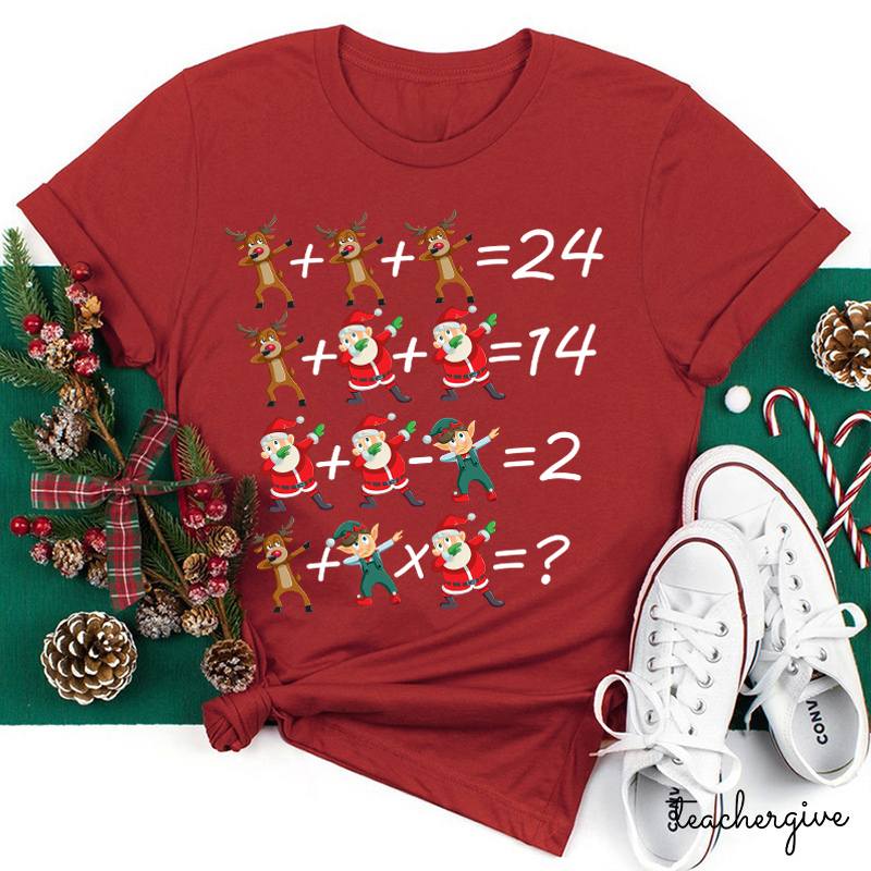Christmas Vibes Mathematics Teacher T-Shirt