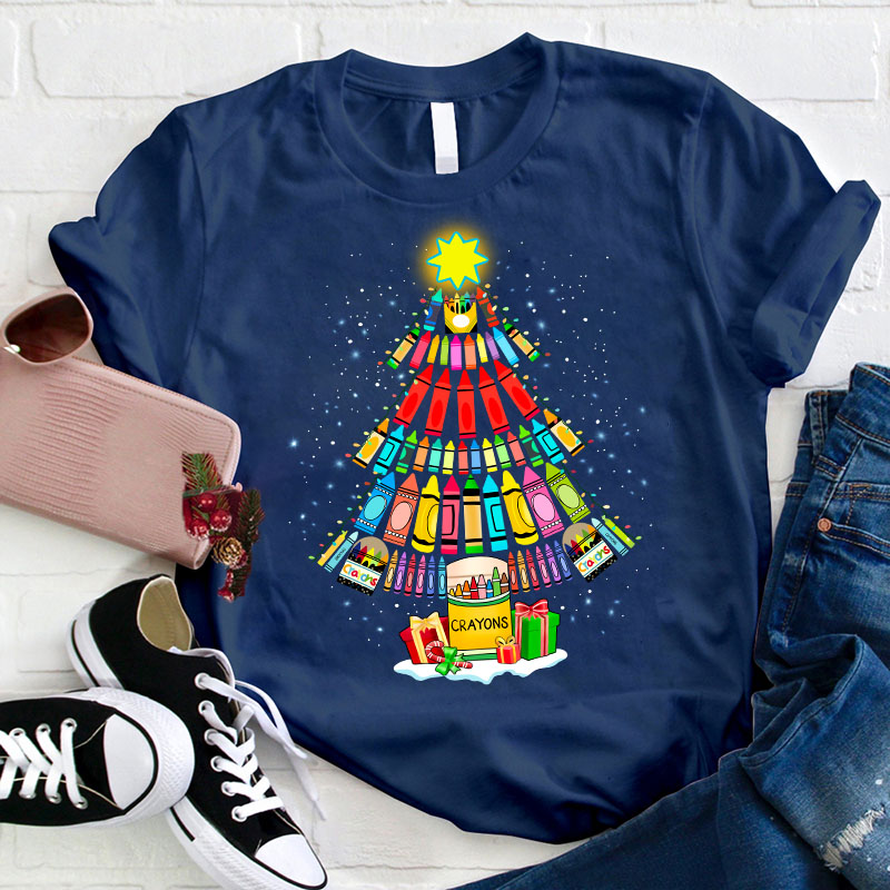 Come And Paint A Christmas Tree With Me Teacher T-Shirt