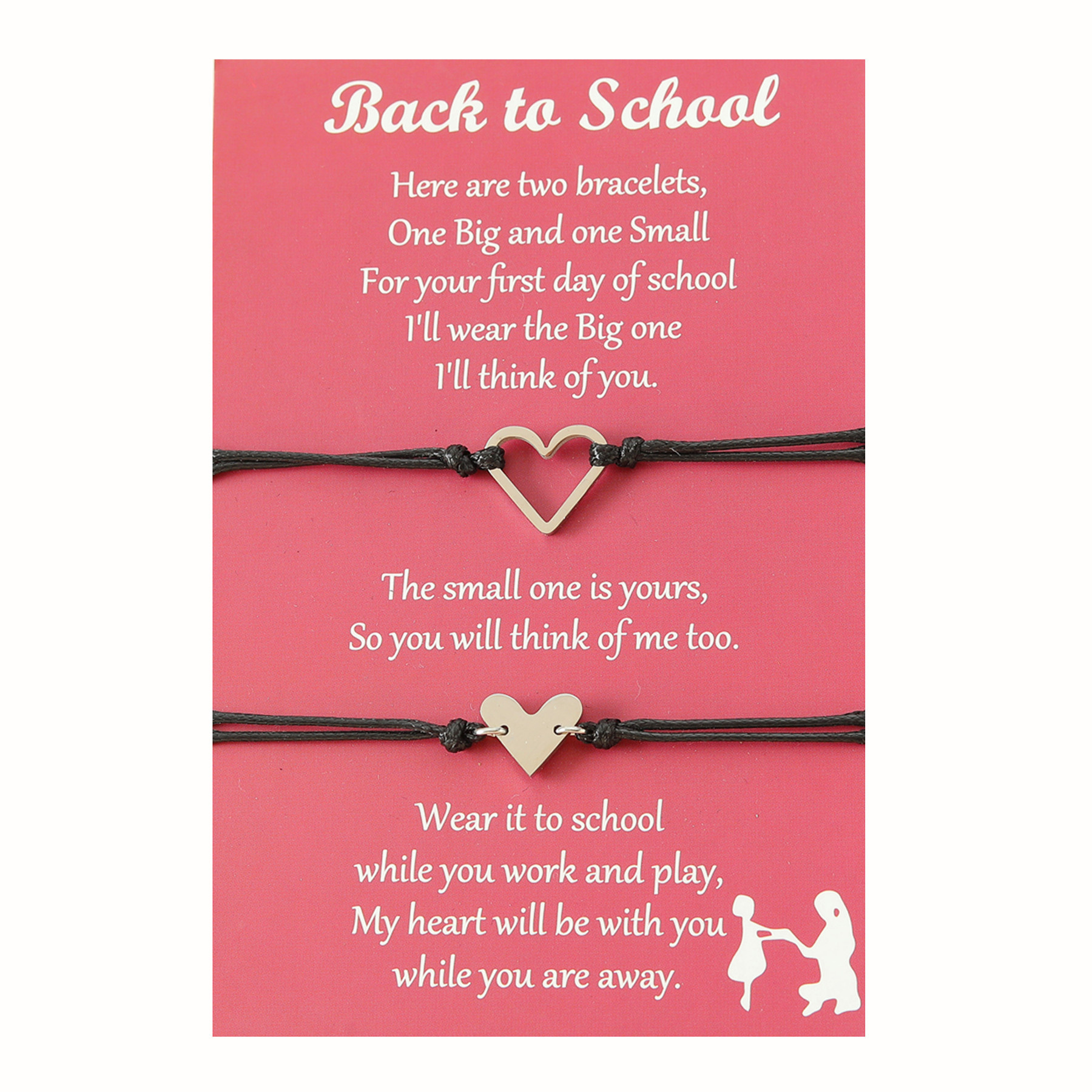 First Day Of School Two Hearts  Bracelets
