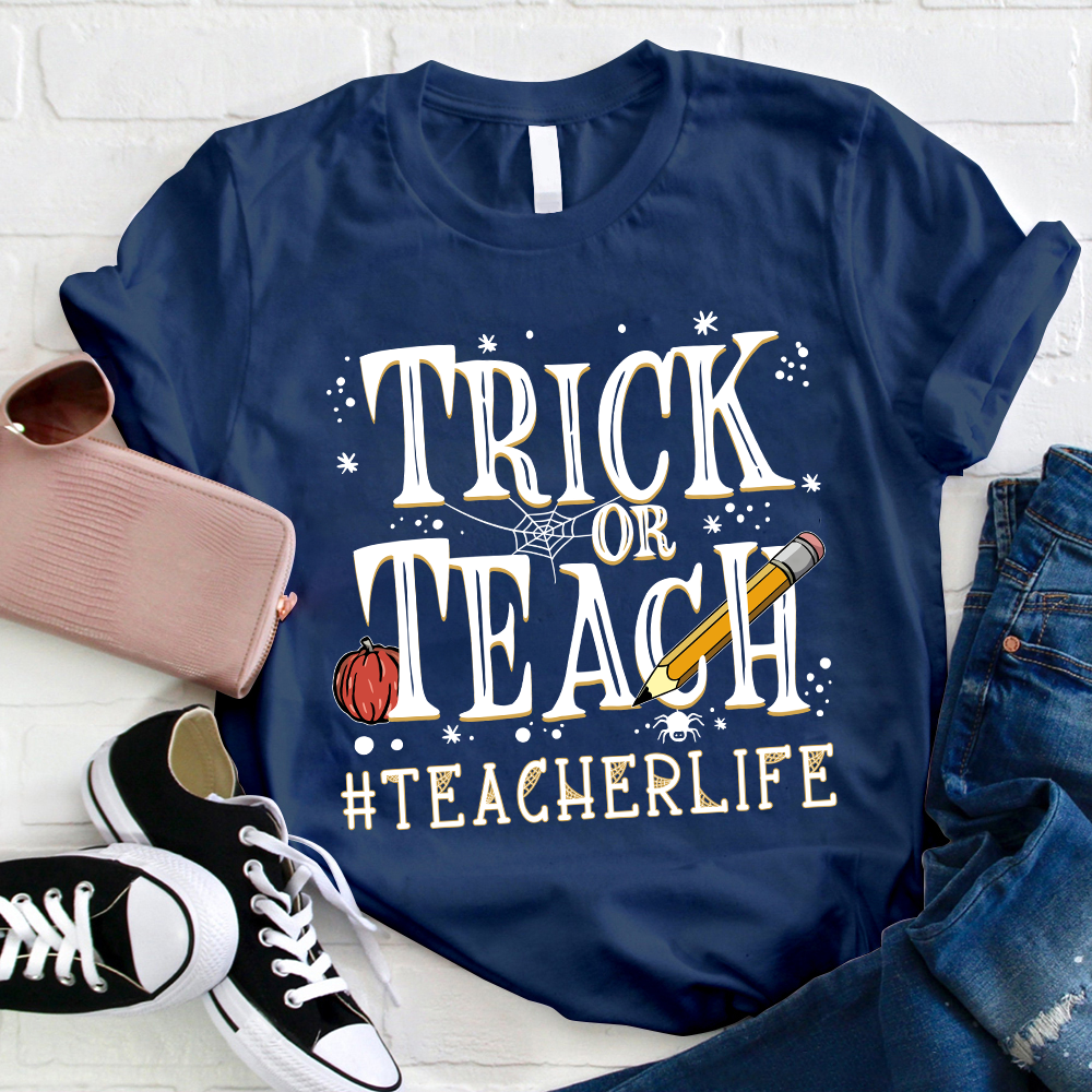 Trick Or Teach Halloween Spider T-Shirt