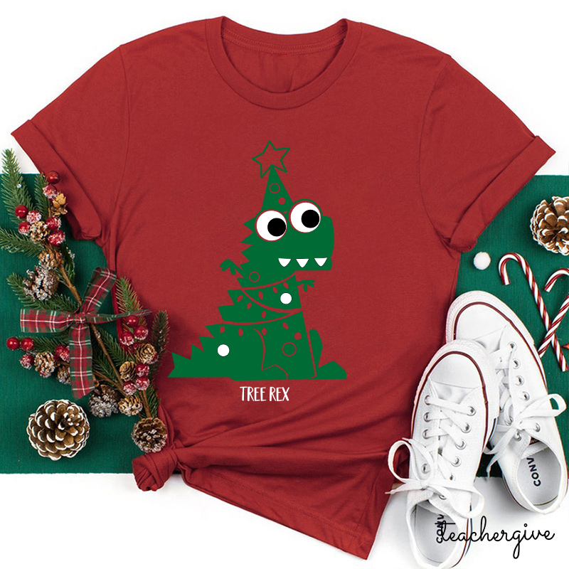 Tree Rex Christmas Teacher T-Shirt