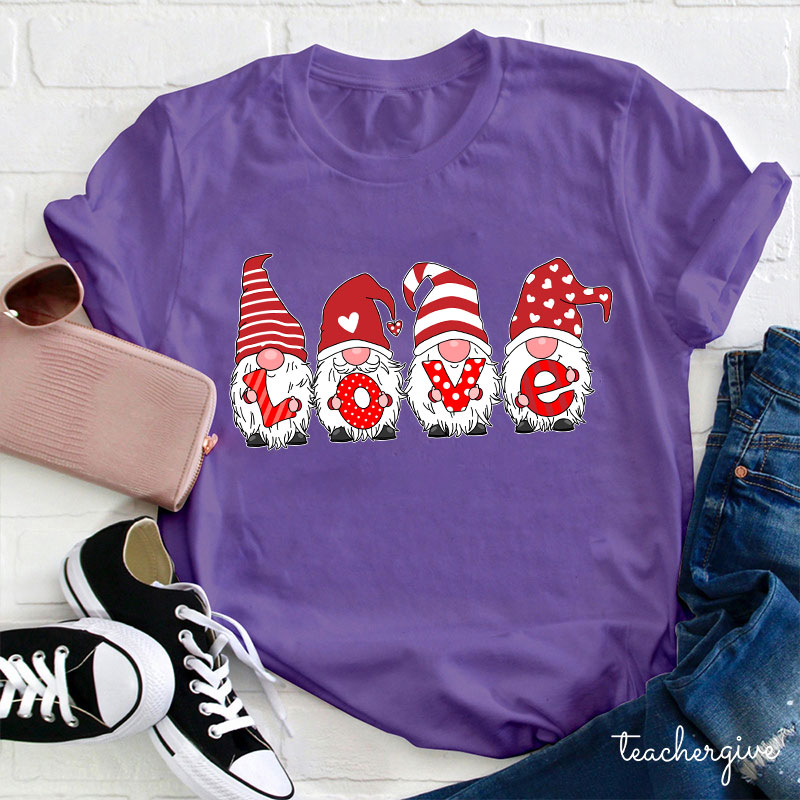 A Heart Full Of Love Gnomes Teacher T-Shirt
