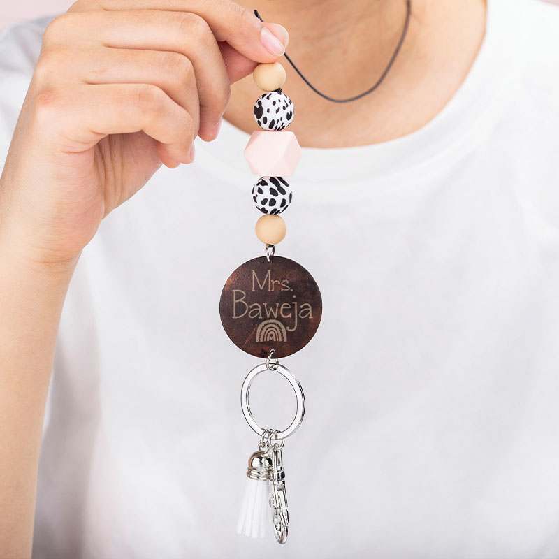 Personalized Beaded Teacher Spot Lanyard