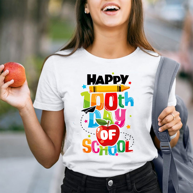 Happy 100th Day Of School Teacher T-Shirt